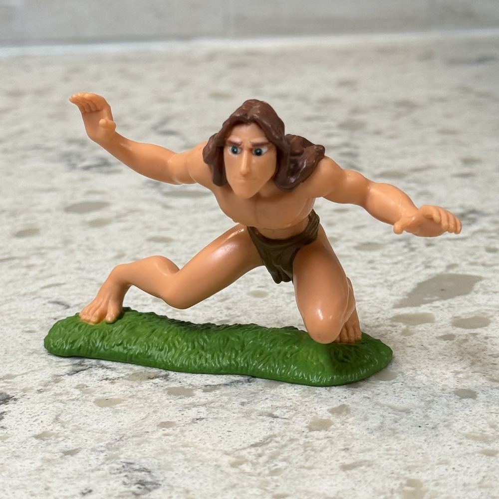 Disney Burroughs Tarzan Crouching Grass Jungle Figure Toy Vintage